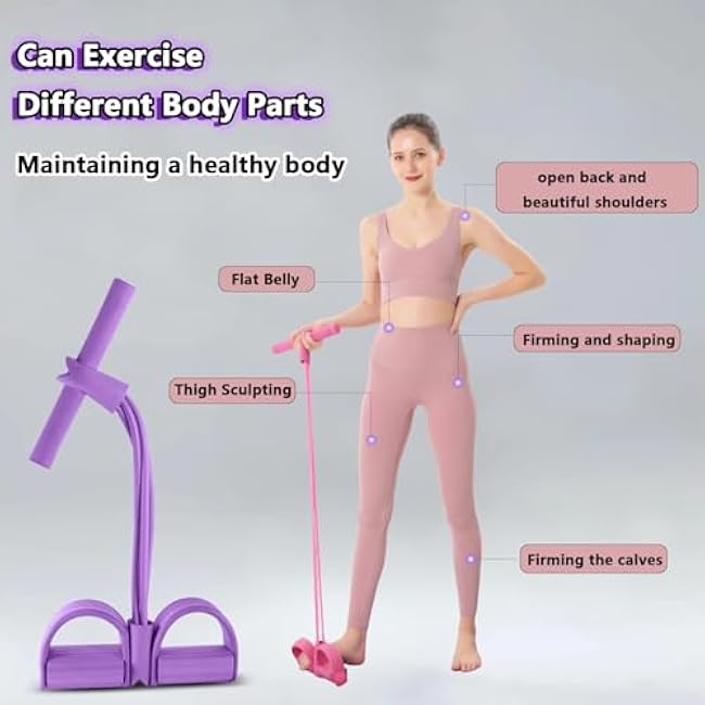 2025 Upgrade Multifunction Tension Rope or Exercise Sit Up Exercise Equipment,Pedal Ankle Puller,Bands-6 Tube Pedal Ankle Puller for Women Men