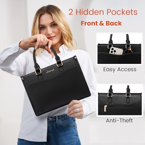 Image of LOVEVOOK Purses and Handbags for Women,Stylish Tote Shoulder Satchel Bag PU Leather Crossbody Top Handle Bags with Zipper