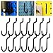 PRETYZOOM 24pcs Heavy Duty Metal Pegboard J Hooks for Workshop and Garage Tool Organization Compact Dark Pegboard Hooks Compatible with Industrial Accessories
