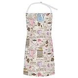 SMAZDFXX Rustikale Kaffee-Graffiti-Malerei-Kunst, wasserdichte Küchenschürze, verstellbar, zum Kochen, Backen, Grillen, Geschenk für Erwachsene