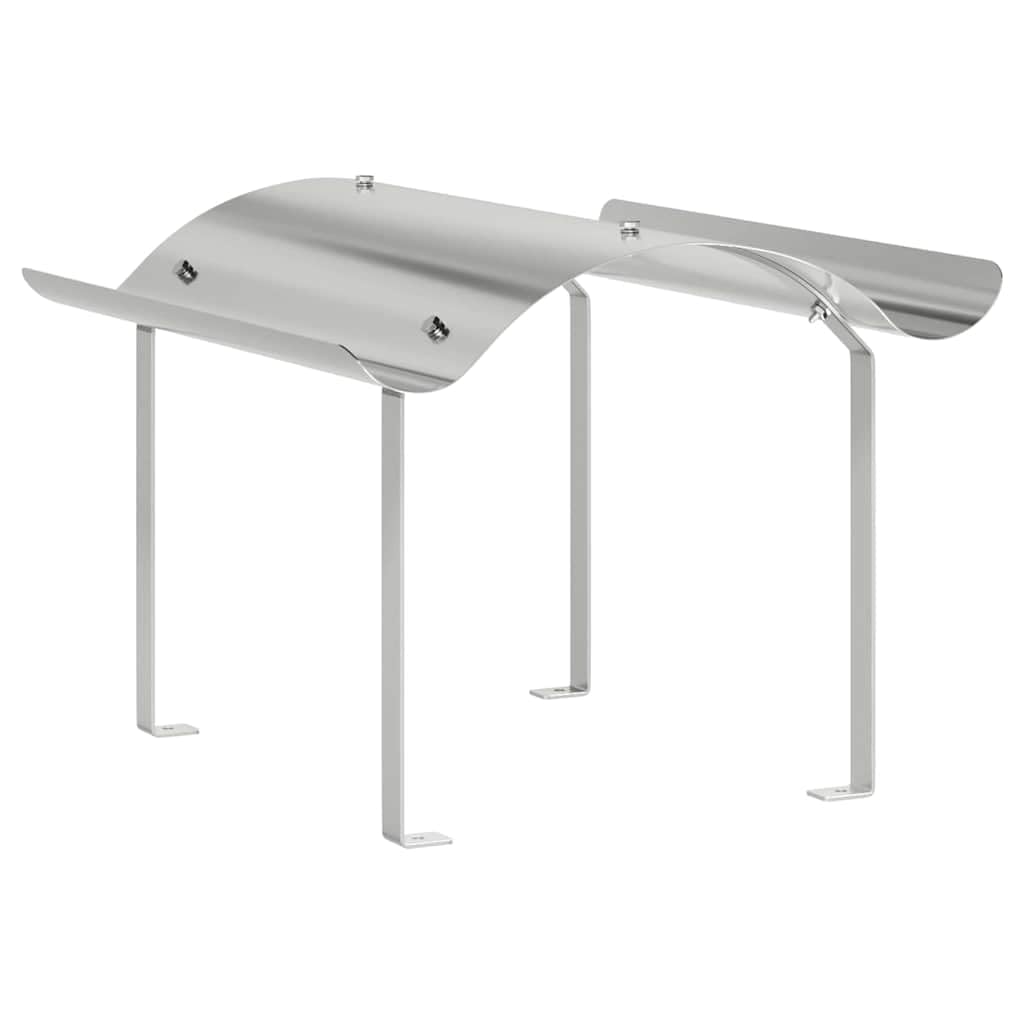 Schornsteinkappe Silber aus Edelstahl 59,5 x 50 x 36,5 cm für Garten und Terrasse, robustes Kaminzubehör mit polierter Oberfläche, funktionaler Schutz für effizientes Heizen im Außenbereich