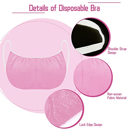 Image of Janmercy 50 Pcs Disposable Bras for Women Disposable Nonwoven Spa Top Garment Underwear Individually Pack Brassieres