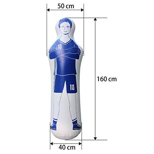 SUNSHINEMALL Aufblasbare Fußball Dummy Torwart Luft Mannequin Freistoß Verteidiger Wand Fußball Praxis Tumbler für Dribbling Wand Passing Drills (Blau)
