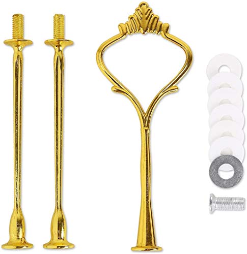 AKORD 10 x Sets 2 or 3 Tier Cake Fittings Gold Plate Stands (Plates not included) - Image 2