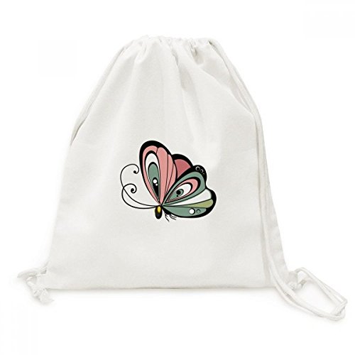Sac cordon papillon cartoon en toile pour voyage et sorties quotidiennes