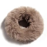 2 piezas Scrunchies para mujer, anillos de pelo de peluche, elásticos, para el pelo, pelo esponjoso, accesorio para el cabello, soporte suave para cola de caballo, adecuado para otoño e invierno, café