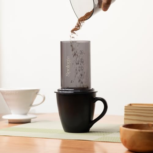 Image of Sipologie Mesh AirBrew with In-Built Mesh Filter & Ceramic Coffee Mug | Travel Coffee Maker | Paper Filters Included | Compact Travel Brewer