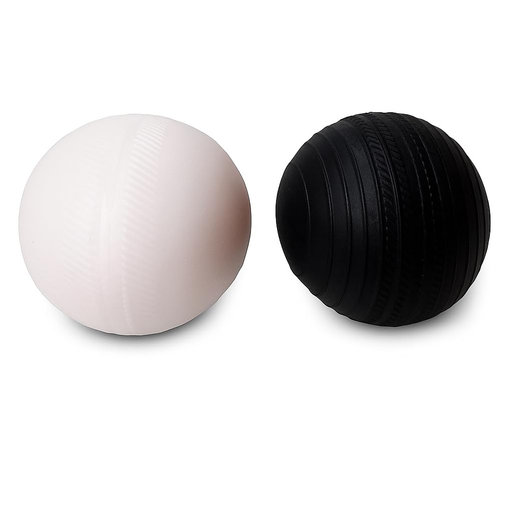Nextage Cricket Balls Combo – 1 Hard Black Rubber Ball & 1 White Plastic Ball for Practice and Outdoor Play | Durable Training Balls for All Age Groups-picture-39