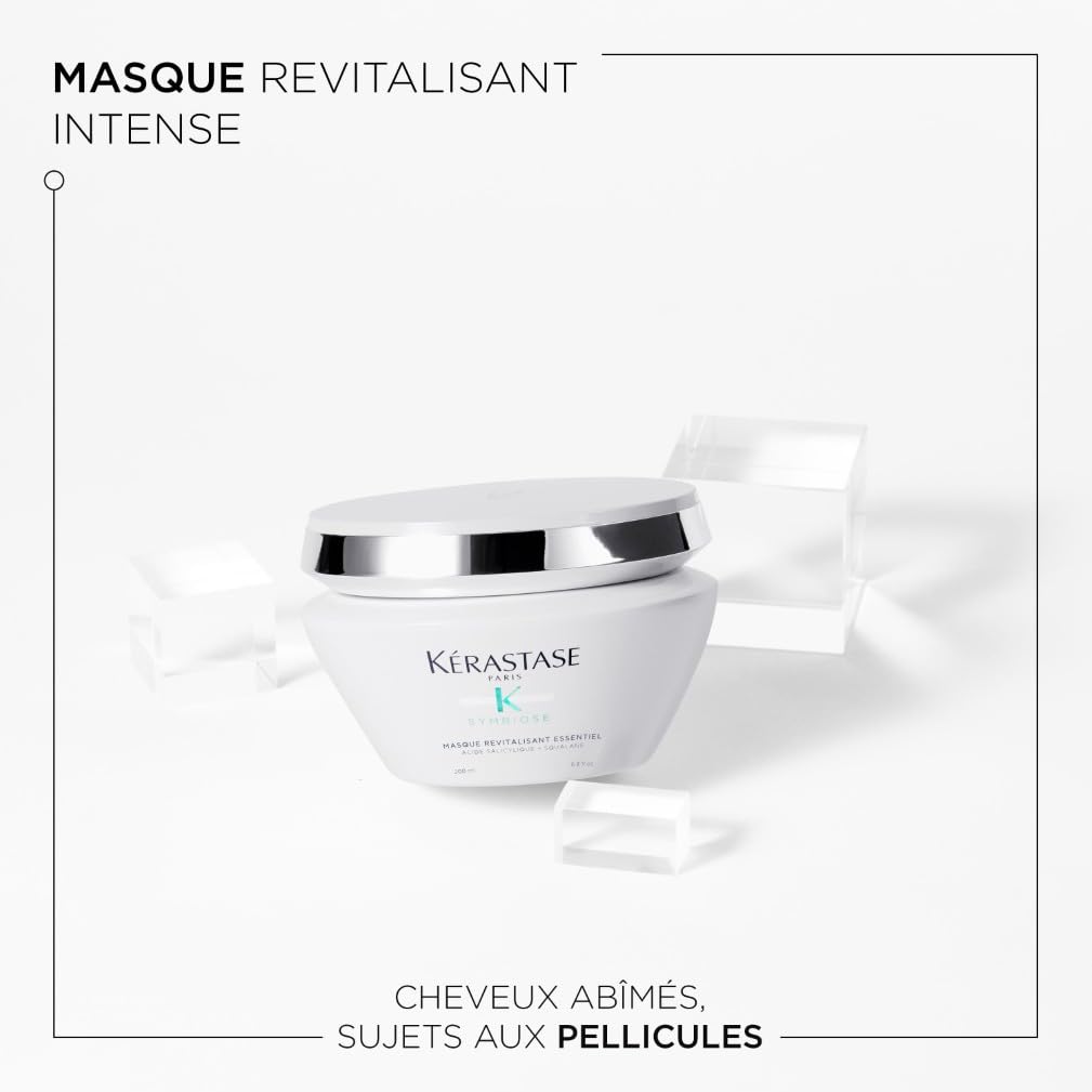 Kérastase, Symbiose, Masque Nourrissant Anti-Pelliculaire, Pour Cheveux Abîmés, Sans Sulfate, Masque Revitalisant Essentiel, 200 ml