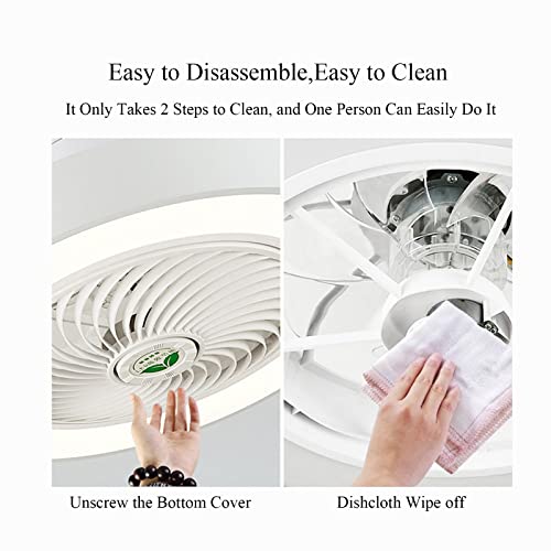 Ventilateur de plafond moderne avec lumière LED 60W réglable et télécommande pour salon blanc - 7