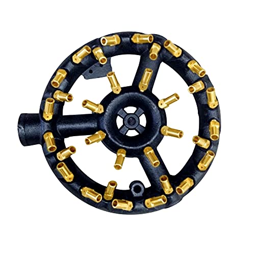 Joywayus Brûleur à jet de gaz propane, 32 embouts pour wok, sauté, grill, corps en fonte, brûleur à jet rond