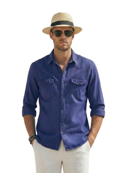 leons fab Symbol Premium Men's Casual Cotton Denim Shirt-picture-14