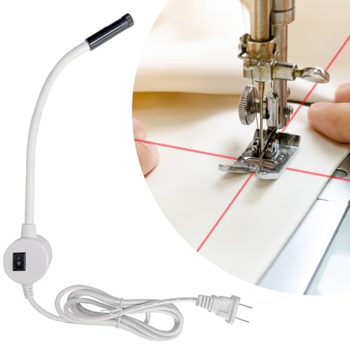 Magnetic Positioning Quilting Light with Crosshair Guide for Straight Stitching Adjustable Red Laser Guide for Hands-Free Precision Sewing & Quilting (4Adhesive Pads for Plastic-BodyMachines)