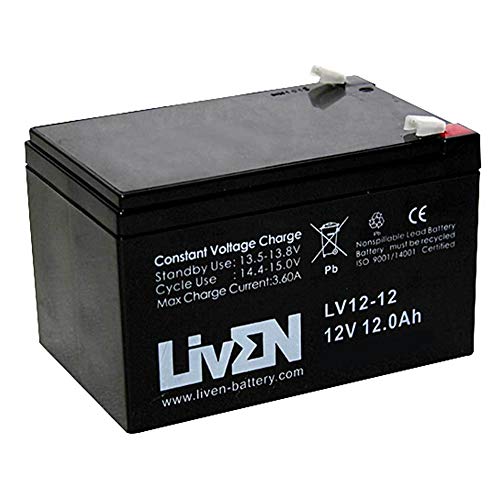 Batería AGM 12V 12Ah C 20 Sin Mantenimiento   Equipos Seguridad/Médicos/SAI/Comunicación/Emergencia | LIVEN LV12 12