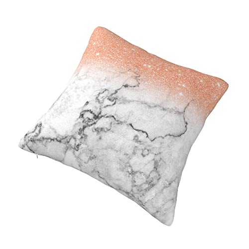 Throw Pillows Modern White Marble Pillow Covers Faux Rose Pink Glitter Ombre Cushion Cover Modern Pillowcases 18 X 18 Inch Home Decoration Square Pillows Protector For Sofa,Couch,Bed #TOP2