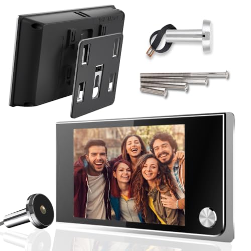 Rankomu 3.5 Digital Peephole Camera Door Viewer Camera with HD LCD 120 Wide Angle 2MP Sensor Low Power 14-28mm Hole & 35-100mm Door Thickness Easy Install for Home Entry System (Sliver)