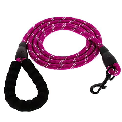 Correa para perro de 2 metros con cómodo mango acolchado, costuras reflectantes (seguridad en la noche), adecuada para todos los tamaños de perro