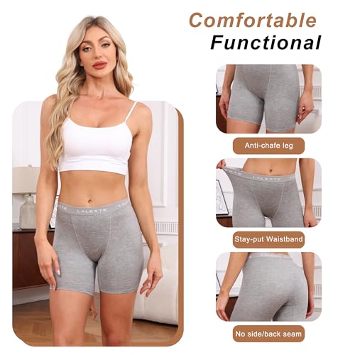 Image of LALESTE Viscose Bamboo Boxer Briefs for Women Cotton Boy Shorts Underwear Soft Stretch Boyshorts Panties 5 Pack