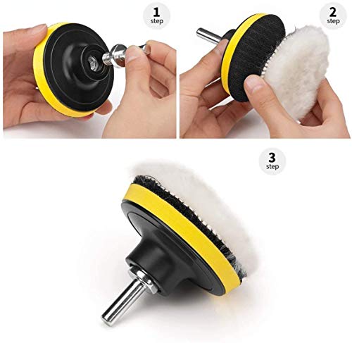 Image of Plastic Multi Function 12V Lithium-Ion Cordless Drill Machine with 2 Battery and Two Speed Control with 3Pcs Buffing Pads Polishing Grip Pad for Car Polisher (Multicolour)