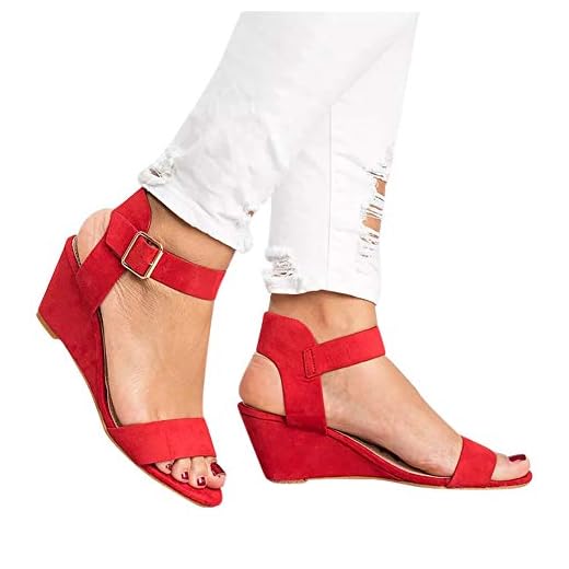Gibobby Sandals for Women Dressy,Women's Fashion Chunky Heel Sandal Open Toe Wedding Pumps with Buckle Ankle Strap Evening Party Shoes Red