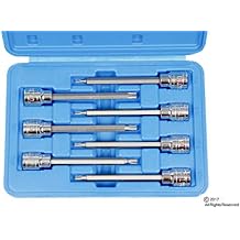 7 Pc Extra Long Torx Star Torq Bit Socket Set T10 T40