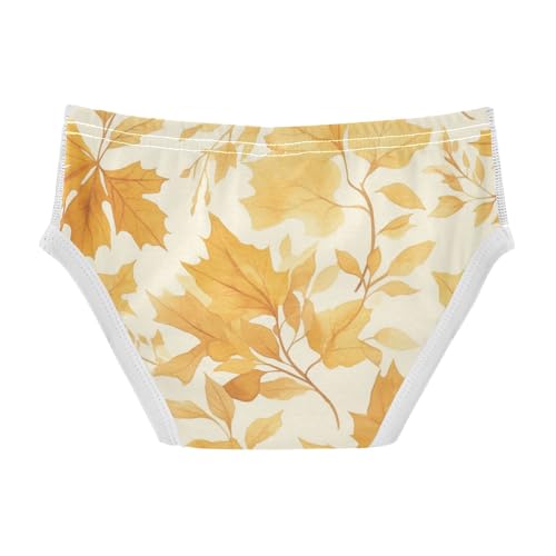 Vintage Golden Glitter Maple Leaves Toddler Boy Comfort Kids Underwear Breathable Children Undies2