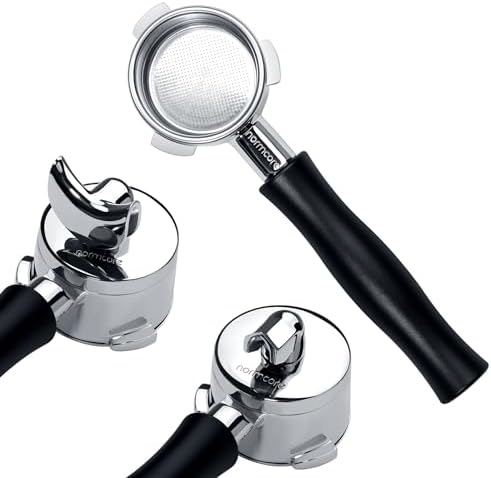 54mm Bottomless Portafilter For Sage/Breville Machines – With Detachable Double Spout Adapter