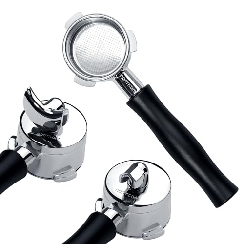 Normcore 54 mm 3-in-1-Siebträger ohne Boden/Doppel/Einzelauslauf mit 18 g Korb, passend für 54 mm Breville Salbei-Maschinen, Griff aus eloxiertem Aluminium