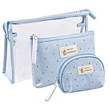 Alta qualità: la trousse è realizzata in materiale PVC trasparente e materiale impermeabile ad alta densità, impermeabile e più facile da pulire; la cerniera in metallo di alta qualità tira in modo fluido, resistente all'usura e durevole.