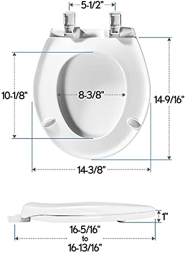 Mayfair 887Slow 346 Affinity Slow Close Removable Plastic Toilet Seat That Will Never Loosen, Providing The Perfect Fit, Round, Long Lasting Solid Plastic, Biscuit #TOP5