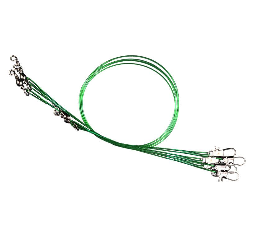 Pack de 20 líderes de acero inoxidable para pesca 200 mm verde miniatura 1