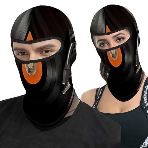Pasamontaña térmico para hombre y mujer con estampado de disco de vinilo clásico, máscara facial para esquí, motocicleta y clima frío miniatura 1