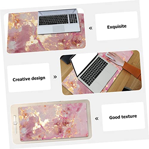 Tapis de bureau en PVC marbre rose surface lisse pour le travail