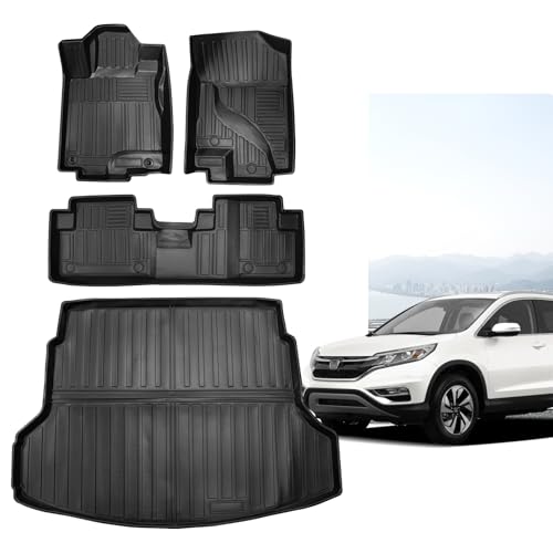 Tapis de sol Honda CRV 2012-2016 et doublure de cargaison en caoutchouc noir