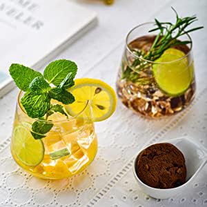 Image of Italian Premium Whiskey Glasses Set of 6 | 370ML Old Fashioned Scotch Glass | Imported Tumblers for Bourbon Wine Cognac Cocktail | Best Gift for Whisky Lovers (d.panga .$., 6)
