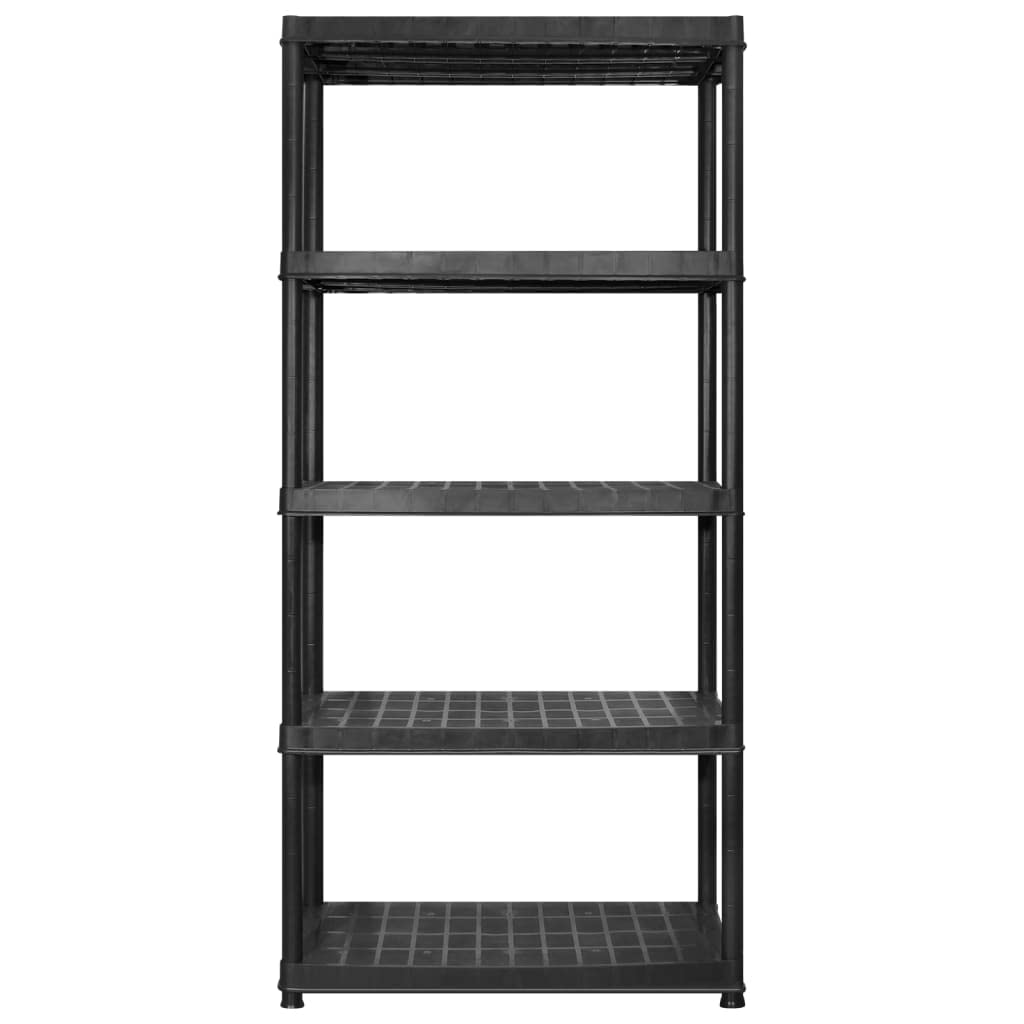 Générique Étagère de Rangement 5 Niveaux Noir 274,5x45,7x185 cm Plastique,Entreprise & Industrie,Stockage Industriel,Étagères industrielles,Noir,28.5 KG,3059858