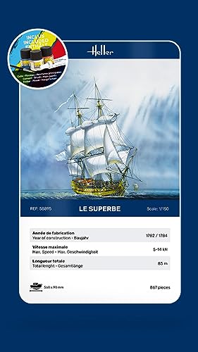 Maquette bateau Le Superbe Heller Joustra kit de modélisme naval complet - 7