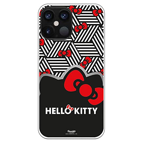 Coque d'origine compatible avec iPhone 12 Pro MAX avec un motif Hello Kitty Cubes B/W