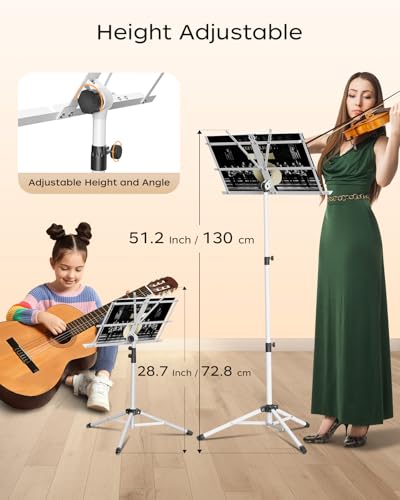 Image of K KASONIC Music Stand, 2 in 1 Folding Sheet Music & Book Stand With Bag
