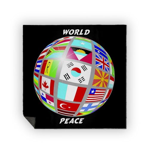 3dRose World Peace Globe with All Countrys Flags Picnic Blanket