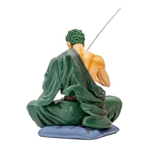 Image of FUNFOB Zoro Action Figure Height - 12cm Collectible for Anime Fans Manga Weeb PVC Multicolour | Z-oro Sitting