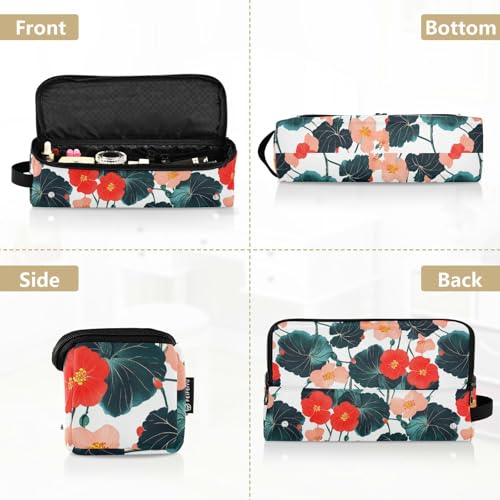 Bolsa de viaje 2 en 1 para herramientas de cabello con estera resistente al calor Chic Begonia Flowers miniatura 5