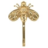PASOLABE Gold Bee Hook for Wall, Bee Wall Hook Door Hanger Towel Hook Bee Coat Hook Decorative Hook for Bathroom Living Room Kitchen Decoration