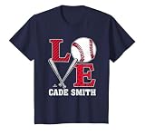 Distressed Baseball Love Cade Smith Cleveland Baseball MLBPA T-Shirt, Youth, Navy Blue, Large