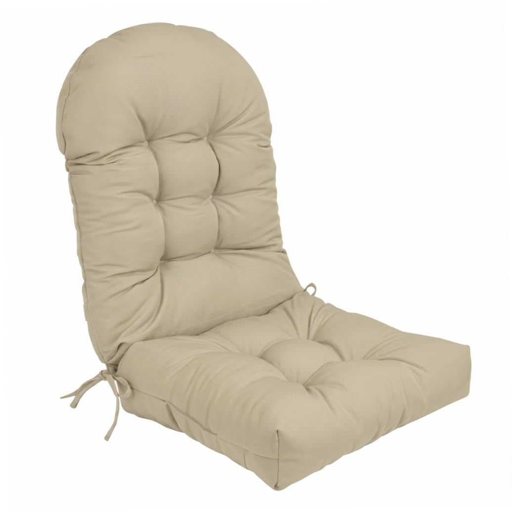 Xdyyjrasa Rocking Chair Cushion - Thickened Adirondack Chair Cushion, High-Resilience Waterproof Pad 43.3x19.7 Inch for Indoor Outdoor, Khaki