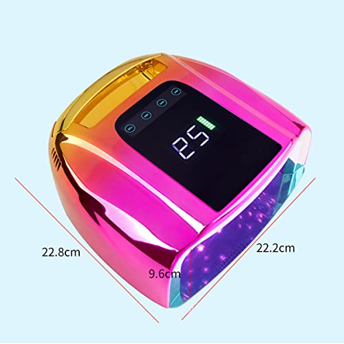 Qrarazl Rechargeable Nail Dryer, 96W High Power Professional Nail Lamp Lcd Display Uv Led Nail Dryer (Golden And Pink) #TOP7