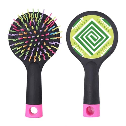 Brosse à cheveux démêlante Green Squares Mexico Totems à coussin