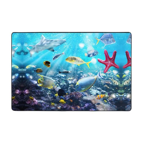 OdDdot Bunte 3D-Naturlandschaft des Meeres unter Wasser tropischer Fische, ultraweiche Teppiche,...