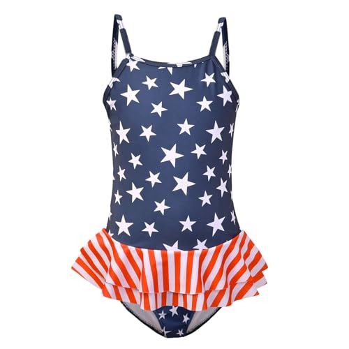 Image of QPANCY One Piece Swimsuits for Girl Ruffle Unicorn Bathing Suits Strap Swimwear