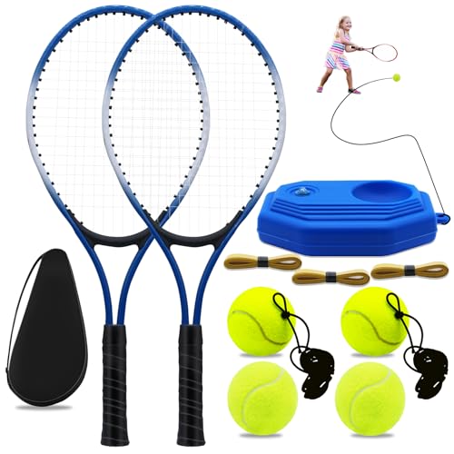 ZHUOKECE 21' Tennis Rackets for Kids, 2 Players Recreational Tennis Rackets Set for Beginners with...
